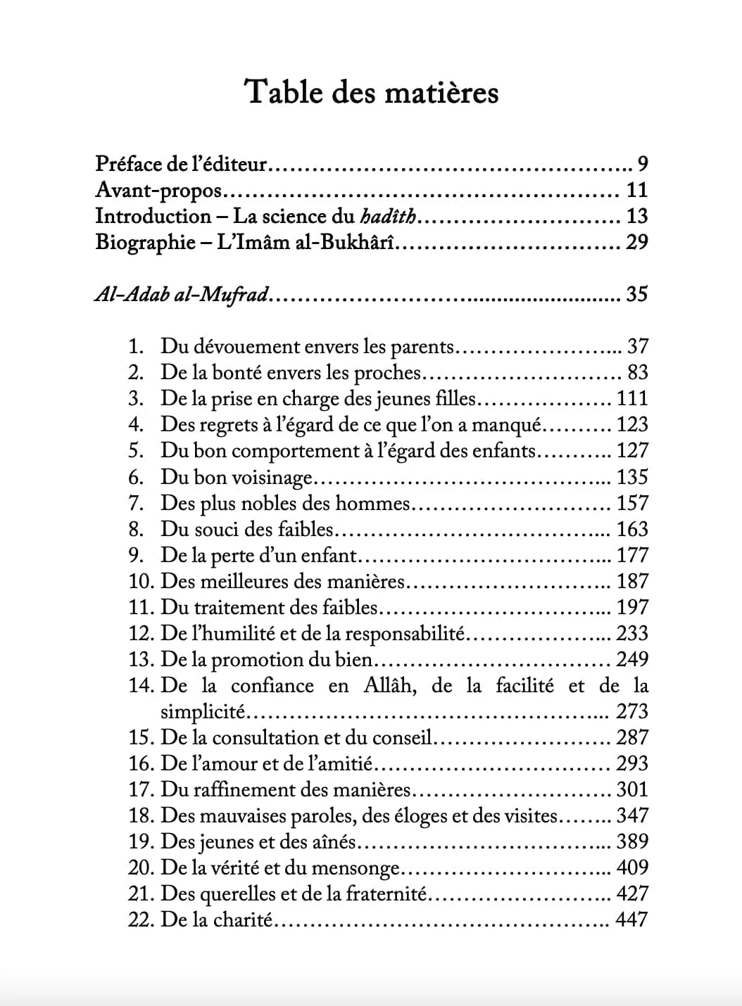 Al-Adab Al-Mufrad – L’éducation authentique écrit par Al-Bukhari Ribât Livre > Islam > Tawhid / Aqidah (Croyance) 9782491948382 Librairie Musulmane Al-imen