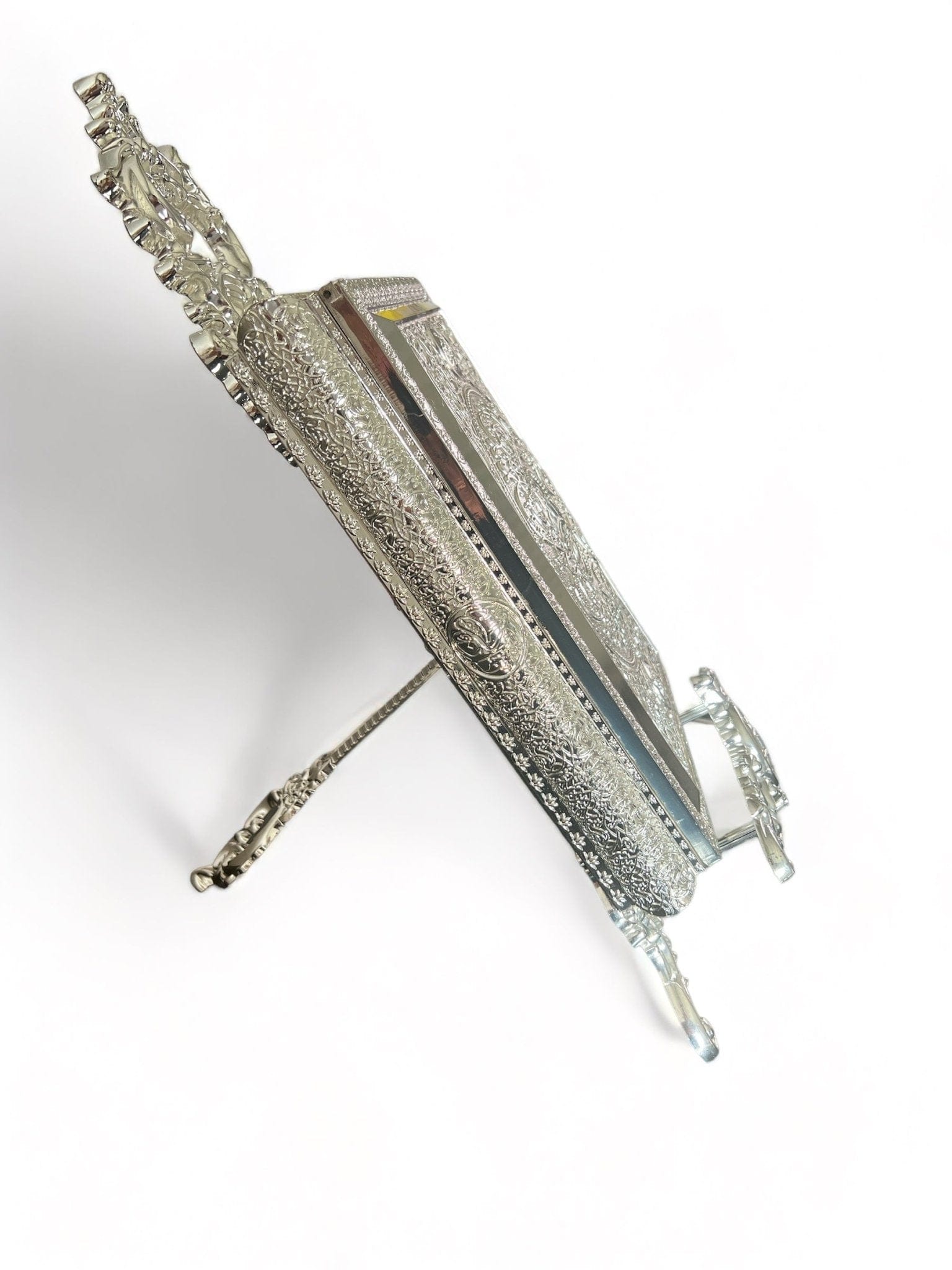 Coffret métallique de luxe pour Coran - Couleur Argent Taille L - 29,5x22x6 cm Librairie Al-imen Coffret Porte Coran 5430000233323 Librairie Musulmane Al-imen