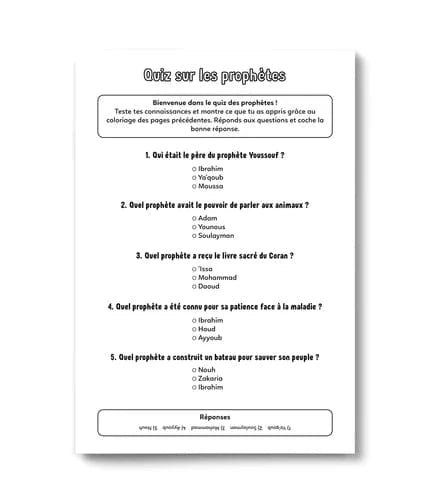 Colorie et apprends : Les 25 prophètes cités dans le Coran - DeeniLearn DeeniLearn Livre Islam Enfant 9782931241219 Librairie Musulmane Al-imen