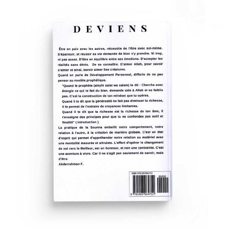 Deviens: La meilleure version de toi à travers le modèle prophétique d'Abderrahman F. Sana Livre > Islam > Essai 9781093964752 Librairie Musulmane Al-imen