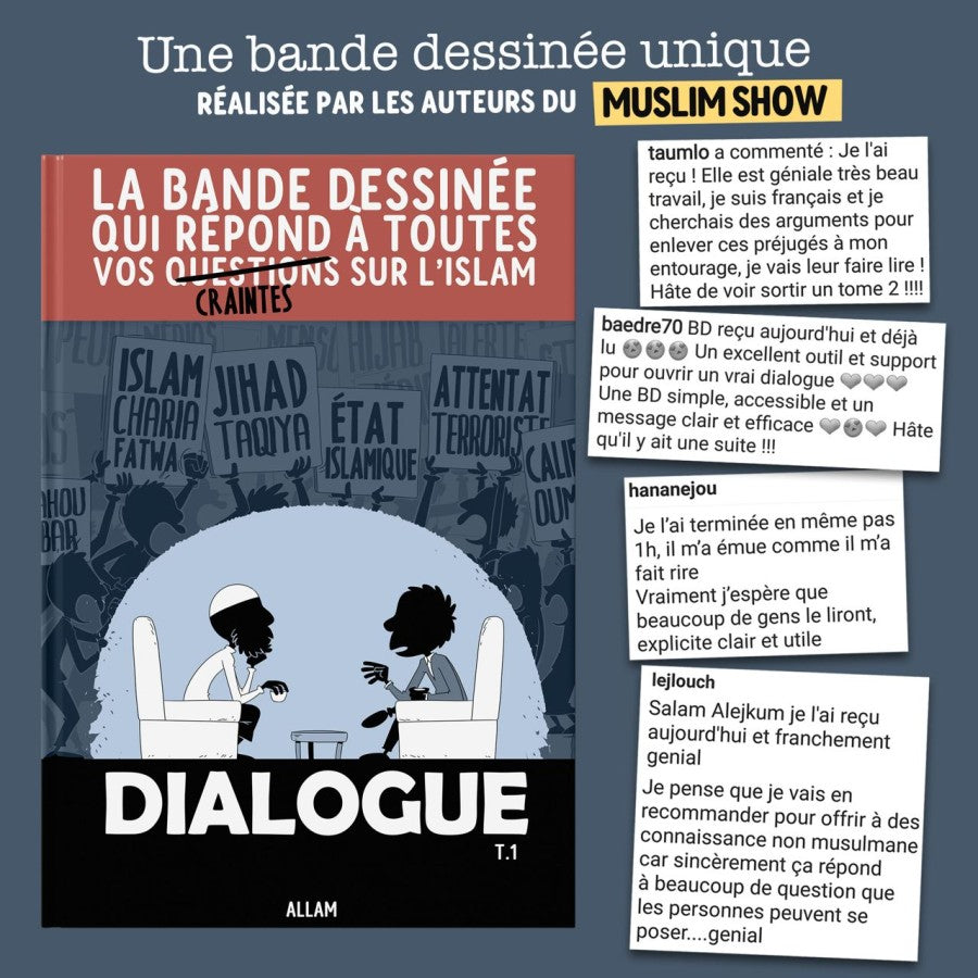  Dialogue - Tome 1 : La BD qui répond à toutes vos craintes sur l'islam de Norédine Allam - Bdouin éditions