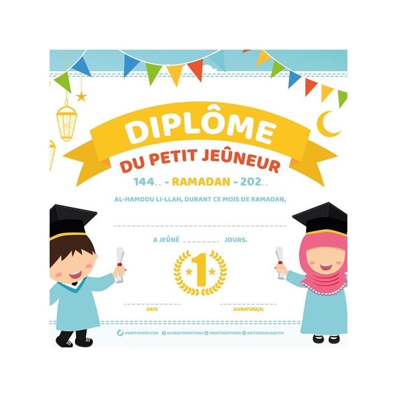 Diplôme du petit jeûneur - Editions Al-Hadîth Al-Hadîth Jeu Islam 9782492024344 Librairie Musulmane Al-imen