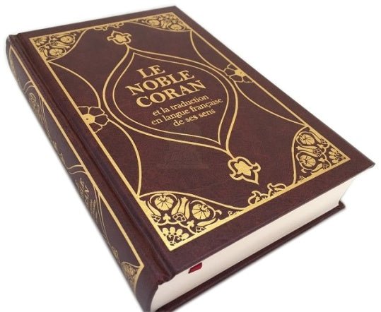 Le Noble Coran et la traduction en langue française de ses sens - bilingue arabe - français - Couverture rigide similicuir marron avec dorure Brun Foncé - Coran par Ibn Hazm disponible chez Al - imen