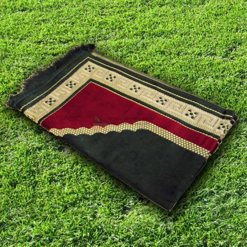 Tapis prière velours luxe - couleur vert émeraude disponible chez Al - imen